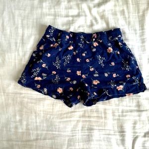 Navy flower, print shorts